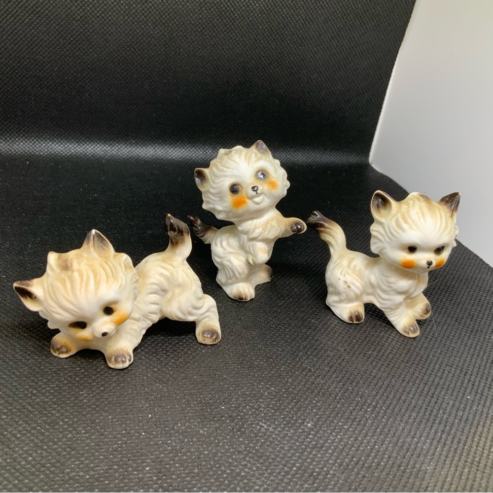 Rare 3 Piece Set Vintage Josef Originals Persian Cats No Damage Bone China 2”